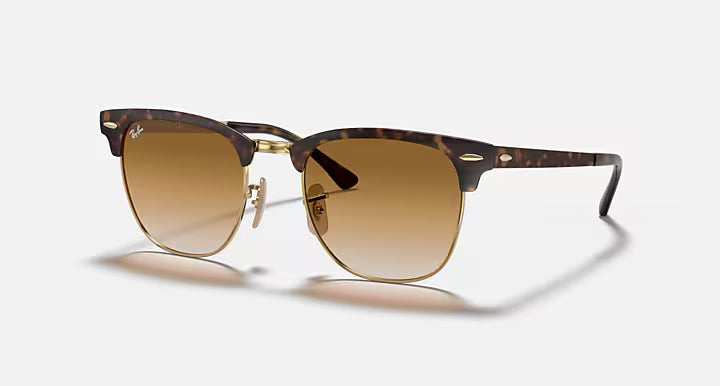 Anteojos de sol Ray-Ban Clubmaster Metal RB3716 talle Standard armazón polished tortoise y lente light brown GRADO B