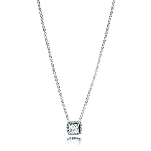 Collar Elegance con Circonita Transparente Cadena Ajustable 45 cm Color Plateado | Grado B