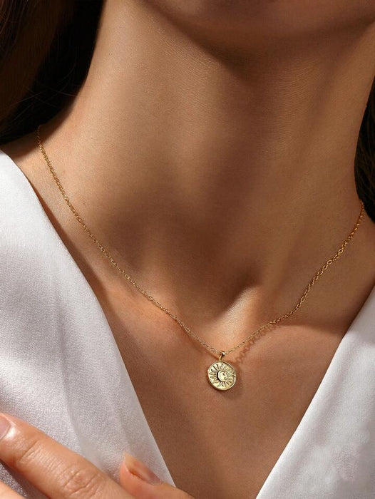 Collar con Colgante de Clavícula y Constelación Color Dorado | Grado B