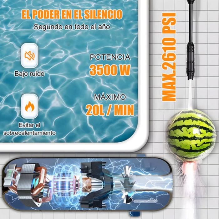 HIDROLAVADORA ELECTRICA PORTATIL PISTOLA LAVADO GRADO B