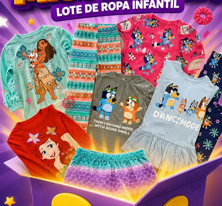 🔥BLUEY ROPA VARIEDAD  LOTE DE ROPA INFANTIL 50 PIEZAS🔥GRADO B