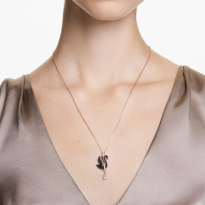 Collar de Cisne Negro Color Dorado Rosa | Grado B