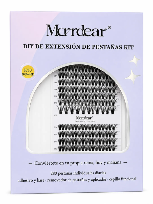 KIT DIY DE EXTENSIÓN DE PESTAÑAS – LOTE DE 45 PIEZAS