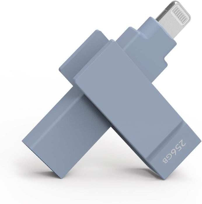 MEMORIA USB PIODATA DE 512GB CON CONECTORES LIGHTNING Y USB-C MFI AZUL GRADO A