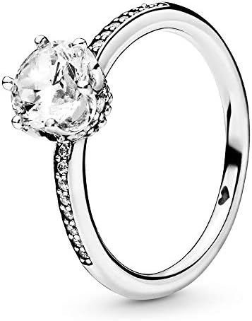 PANDORA CLEAR SPARKLING CROWN 925 STERLING SILVER RING, 3