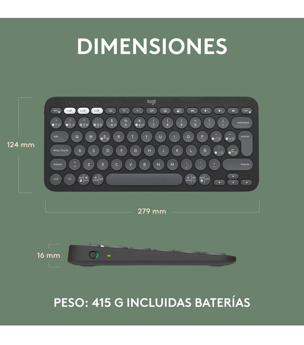 TECLADO LOGITECH PEBBLE KEYS 2 K380S NEGRO GRADO A