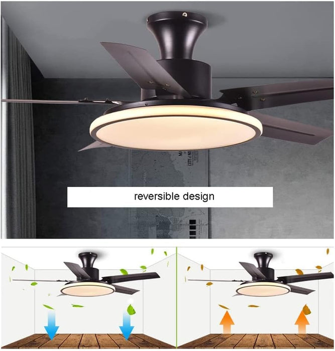 BAVNNRO Ventilador de Techo con Lámpara y Candelabro de Cristal Retráctil de 42 Pulgadas, Reversible, con Control Remoto y Kits de Luz Regulable para Comedor, Sala de Estar y Dormitorio GRADO B