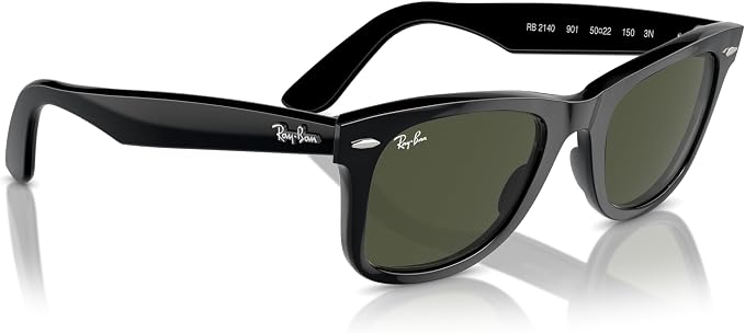 RAY-BAN RB2140 WAYFARER | CLÁSICO ACETATO NEGRO | LENTES G-15 VERDES | 50 mm | GRADO B