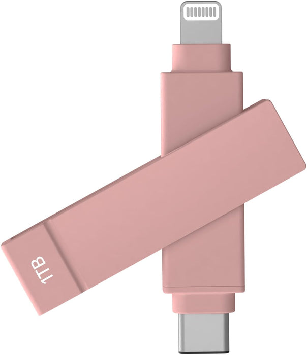PHONE DRIVE IXFLASH PIODATA 1TB GB LIGHTNING USB-C MFI ROSA ROSA GRADO A