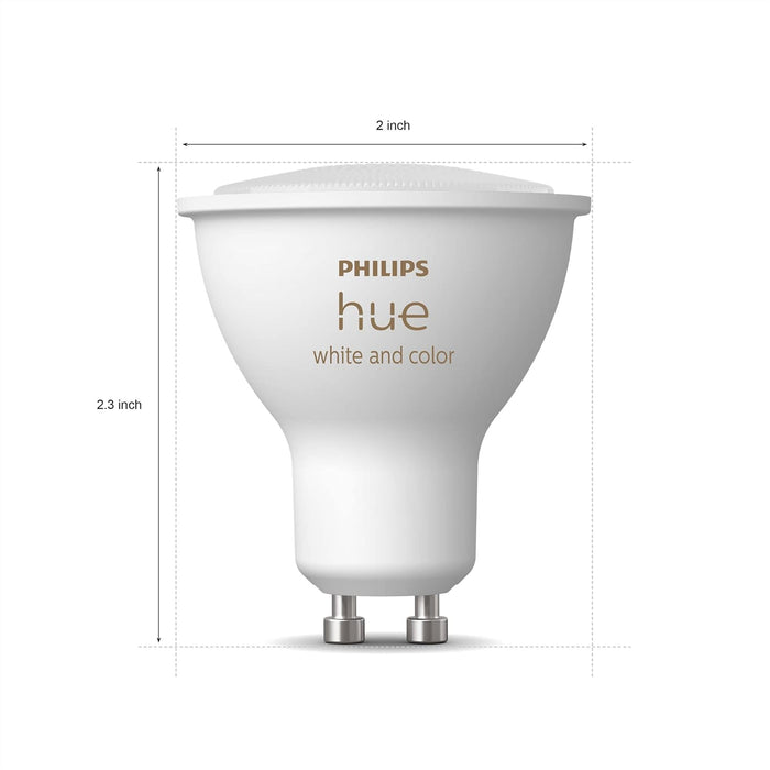 Foco Gu10 Luz Inteligente Multicolor Hue Philips Blanco CALIDO GRADO B