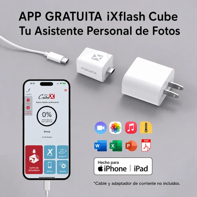 UNIDAD DE RESPALDO AUTOMÁTICO PIODATA USB 3.0 1TB PHONE GRADO B