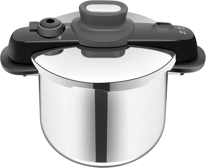 Olla De PresiÃ³n T-fal Compact Easy De Acero Inoxidable Con Capacidad De 8 Litros Con 5 Sistemas De Seguridad Para Cocinar Tranquilamente Es Compacta Segura Y De MÃ¡xima Resistencia P3534447 GRADO B