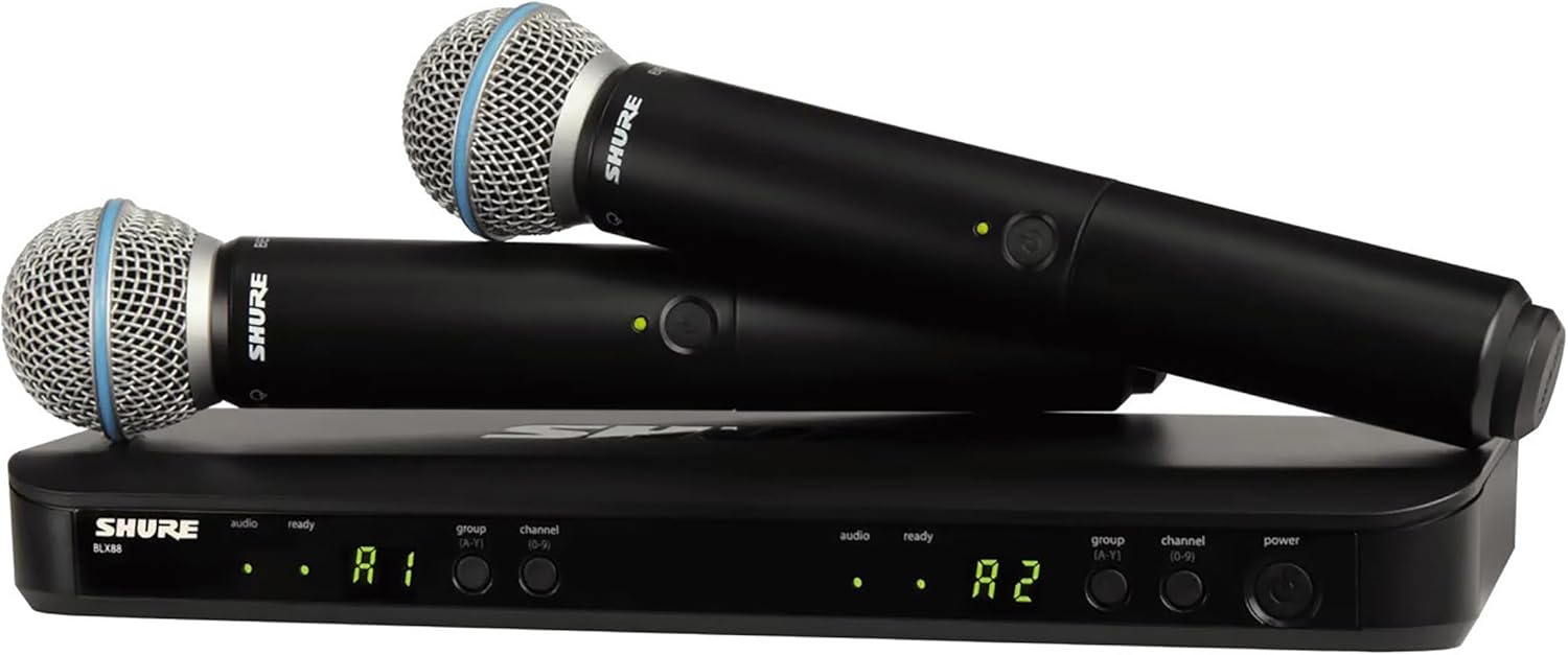 SISTEMA INALÁMBRICO SHURE BLX288/B58 PARA VOZ, 2 MIC NEGRO GRADO A