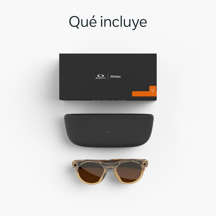 Lentes Inteligentes Oakley Meta Hstn | Light Curry + Transitions Brown | Meta Ai + Cámara + Audio Open-Ear | Grado A