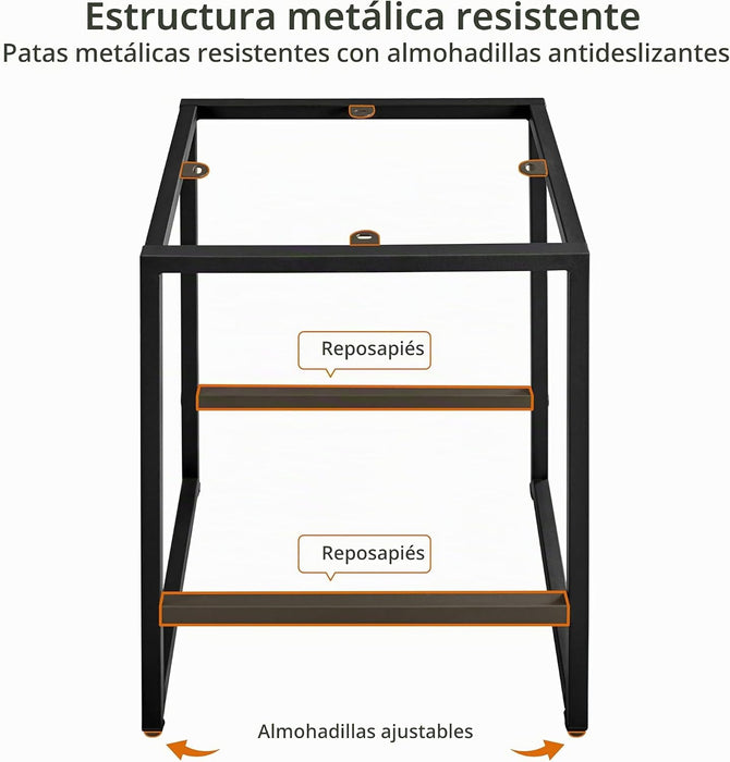 JUEGO 2 BANQUILLOS YAHEETECH 24 PULGADAS PIEL SINTETICA MARRON GRADO A