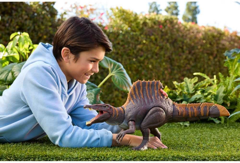 Mattel Jurassic World Rebirth Tail Thrasher Spinosaurus Figura De Accion Ataque Y Sonido GRADO B
