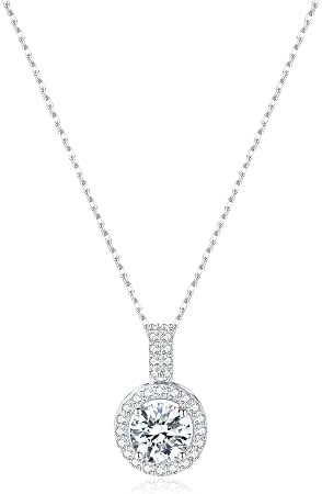 Collar Elegance con Circonita Transparente Cadena Ajustable 45 cm Color Plateado