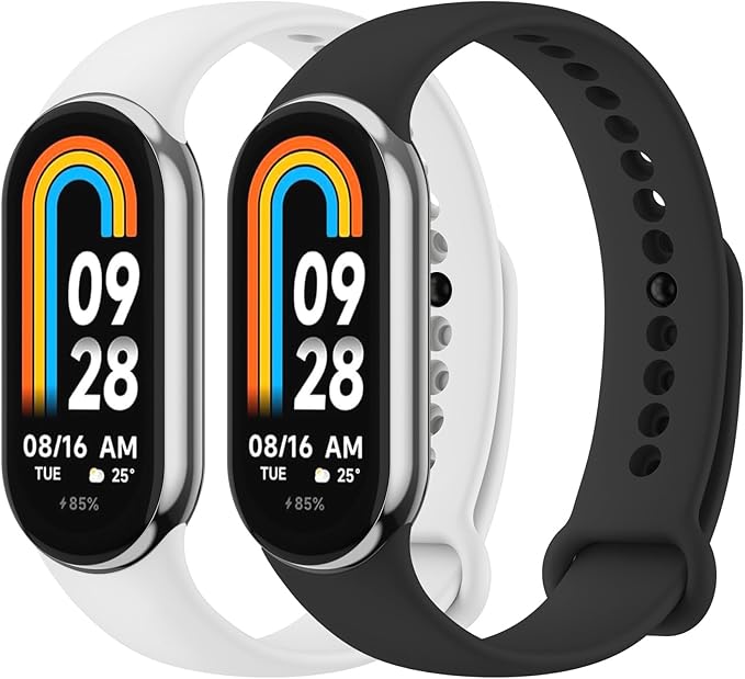 2 correas para xiaomi mi band 8 silicone repuesto y funda 1 GRADO A - TiendaKomet México