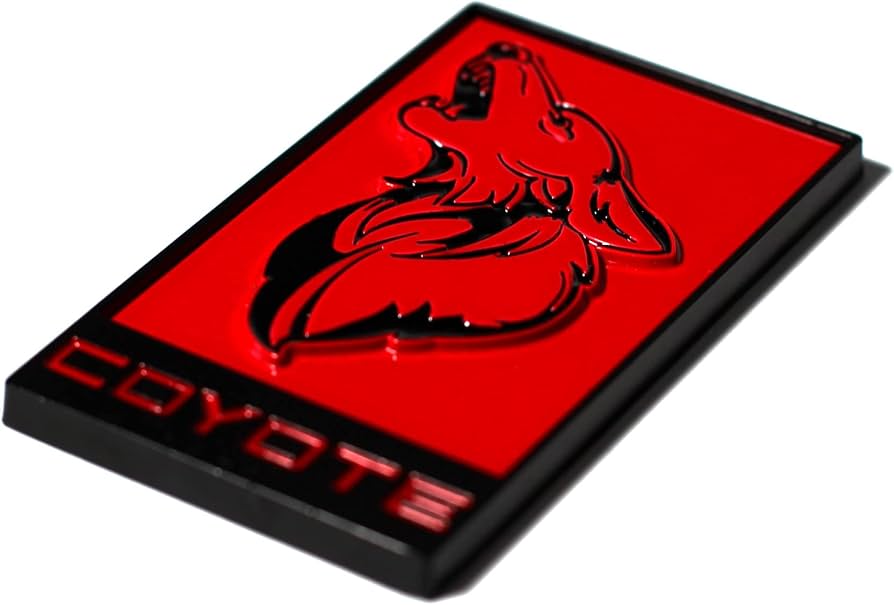 Kit de Emblemas de Metal Mustang Coyote Negro/Rojo | Grado B