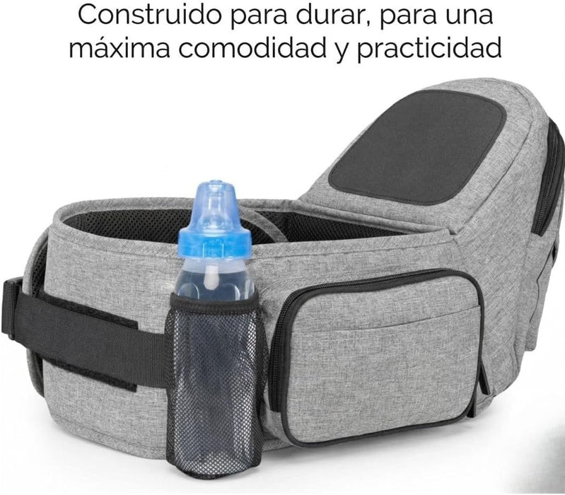 Tushbaby Cangurera Ergonomica Para Bebe Con Soporte Cadera Gris (Grado B)