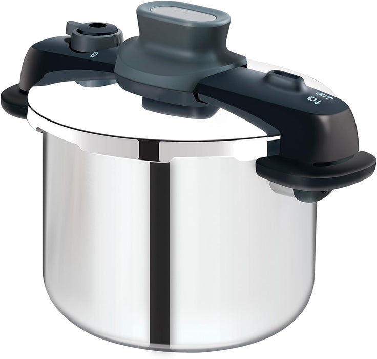 Olla De PresiÃ³n T-fal Compact Easy De Acero Inoxidable Con Capacidad De 8 Litros Con 5 Sistemas De Seguridad Para Cocinar Tranquilamente Es Compacta Segura Y De MÃ¡xima Resistencia P3534447 GRADO B