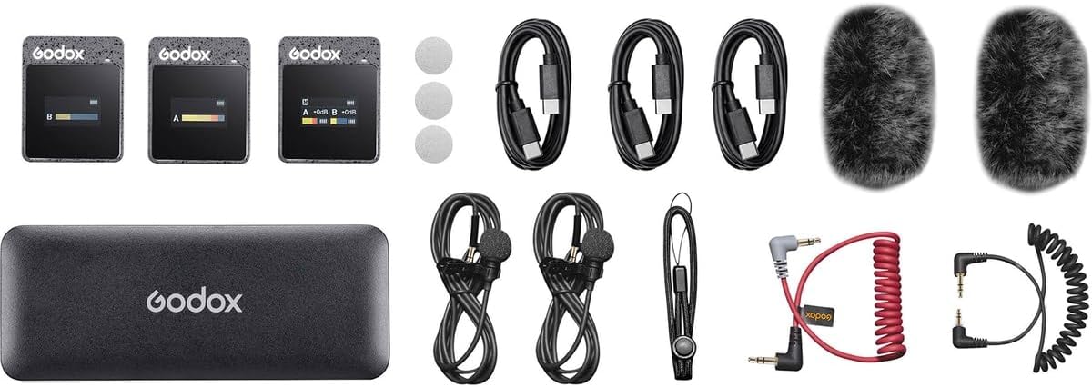 MICROFONO INALAMBRICO GODOX MOVELINK II M2 DUAL 3.5MM NEGRO GRADO B
