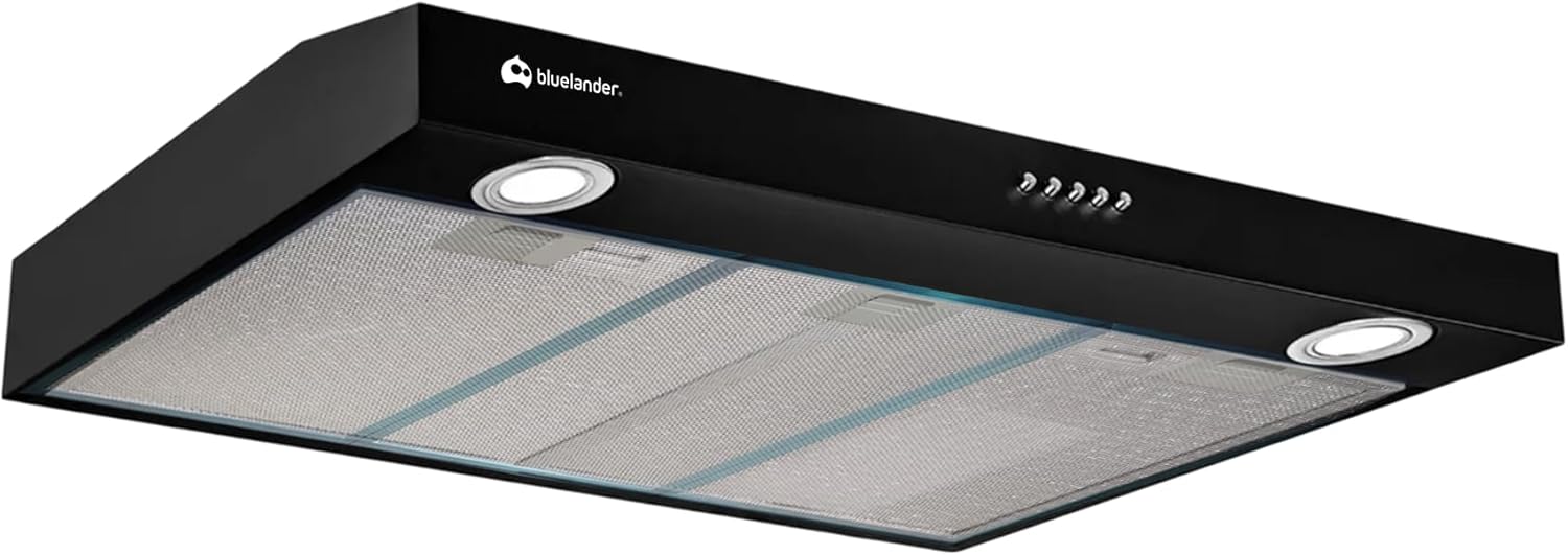 CAMPANA EXTRACTORA SLIM AROL 80 CM NEGRA CON VIDRIO FRONTAL PARA PARED MODELO CSL-80BL NEGRO GRADO B