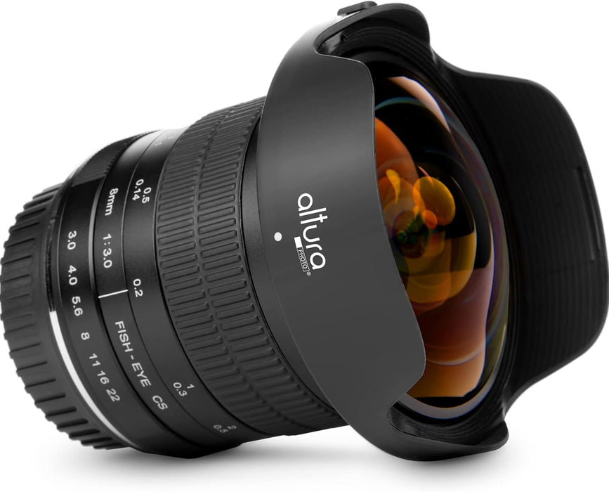 Altura Photo 8mm f/3.0 Professional Wide Angle Lens Aspherical Fisheye for Canon EOS 90D 80D 77D Rebel T8i T7 T7i T6i T6s T6 T100 SL2 SL3 DSLR Cameras with EF Mount GRADO B