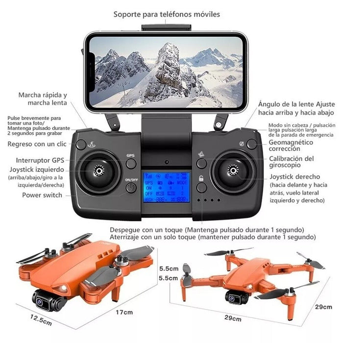 DRONE AXNEN L900 PEQUEÑO FPV CON CÁMARA 4K Y GPS PROFESIONAL GRADO B
