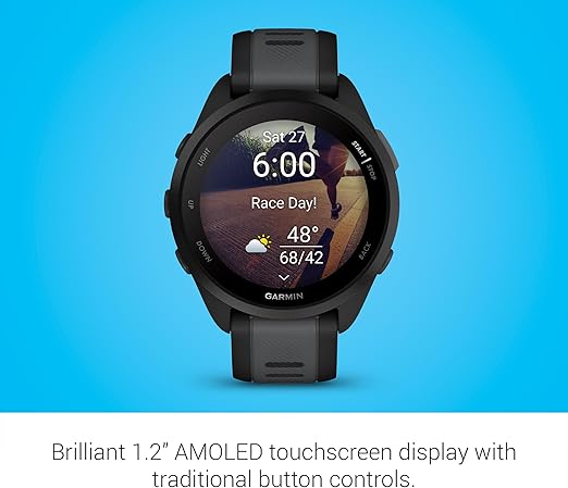 MONITOR GARMIN FORERUNNER 165 MUSIC, NEGRO, PANTALLA TACTIL GRADO B