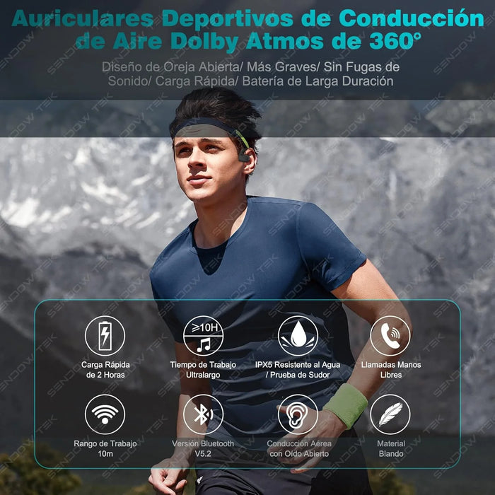 Audífonos Deportivos Xundd B010 (Negro) | Conducción Ósea Profesional💎🚀