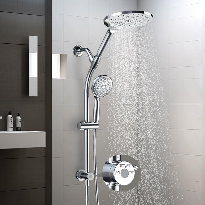 SISTEMA DUCHA EXTERIOR ACERO INOXIDABLE 304 NIQUEL CEPILLADO GRADO B