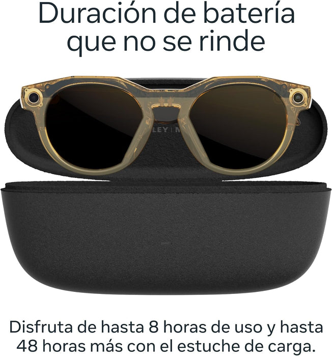 Lentes Inteligentes Oakley Meta Hstn | Light Curry + Transitions Brown | Meta Ai + Cámara + Audio Open-Ear | Grado A