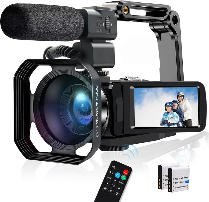 Video Camera lovpo 4K 48MP Ultra HD WiFi Vlogging w/ Mic GRADO A
