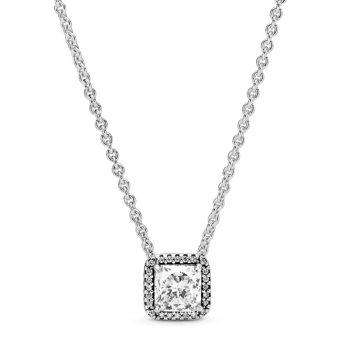 Collar Elegance con Circonita Transparente 45 cm Color Plateado | Grado B
