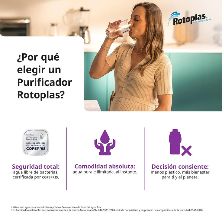 PURIFICADOR AGUA OSMOSIS INVERSA ROTOPLAS 5 ETAPAS BLANCO GRADO B