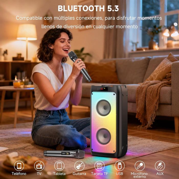 Bocina Portátil para Karaoke JYX T10T con Bluetooth | Grado B (Detalles Estéticos / Rayones