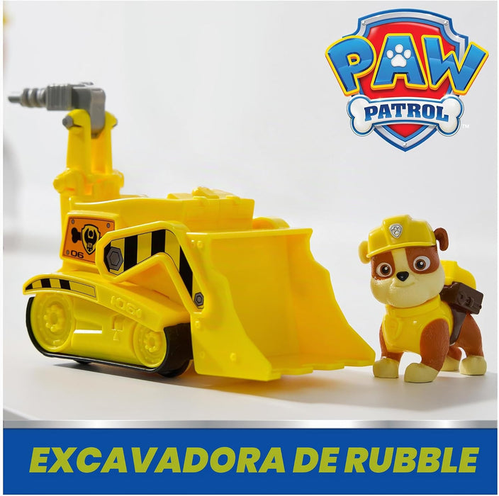 Paw Patrol Excavadora De Rubble | Vehículo De Juguete Con Figura De Acción Coleccionable | Juguetes Respetuosos Con El Medio Ambiente | Para Niños Y Niñas A Partir De 3 Años | Grado A