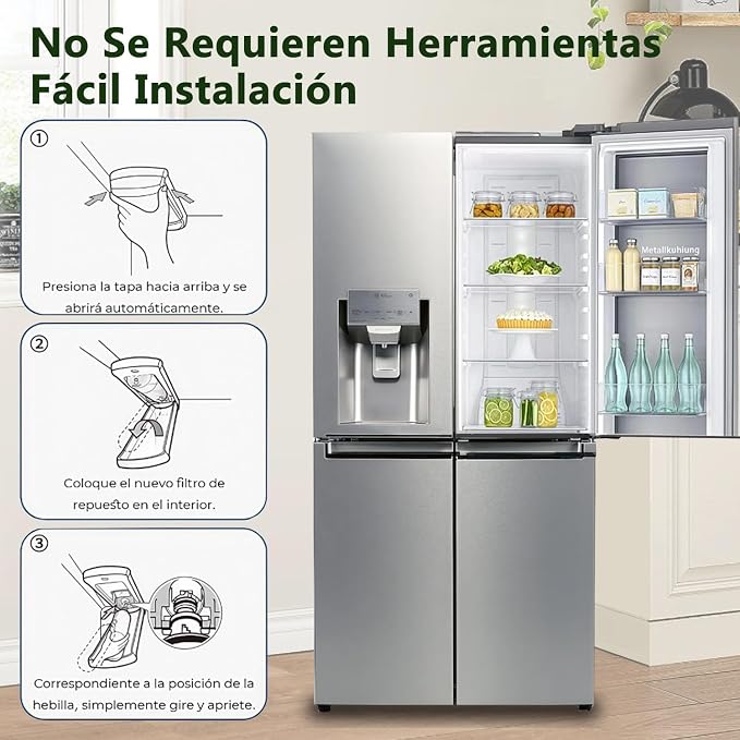 2 PCS FILTRO PARA REFRIGERADOR LG LT700P / ADQ36006101 GRADO A