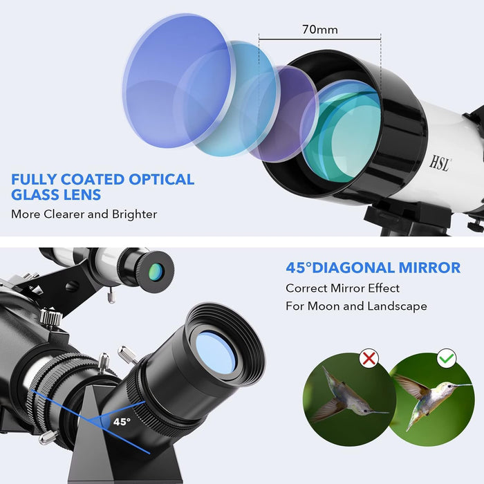 Telescope HSL HSL70400 70mm Aperture 400mm Focal Length GRADO B