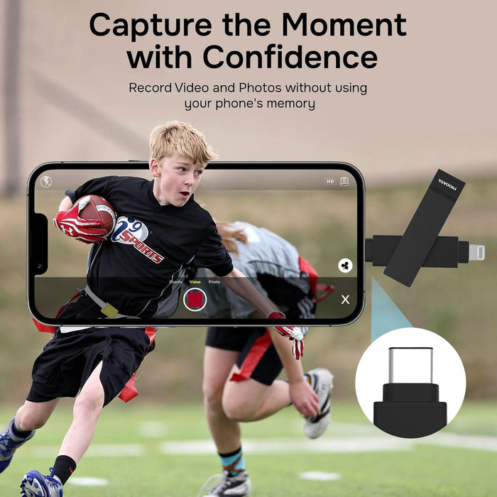 Memoria USB Piodata iXFlash de 1TB para iPhone y iPad (Lightning y USB-A, Negro) | Grado A