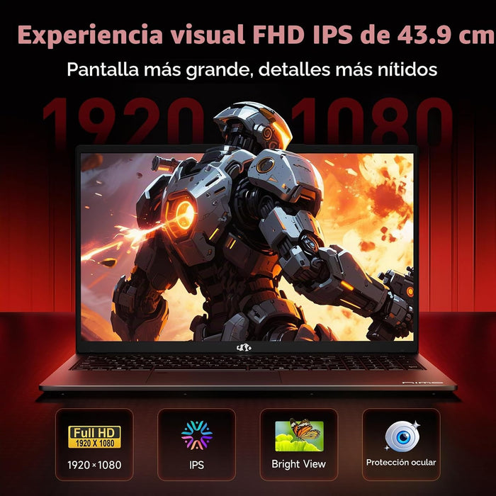 Laptop Nimo 17.3 Pulgadas | Amd Ryzen 5 6600H | 32Gb Ram + 1Tb Ssd | Grado B (Raya Vertical En Pantalla, 100% Funcional)