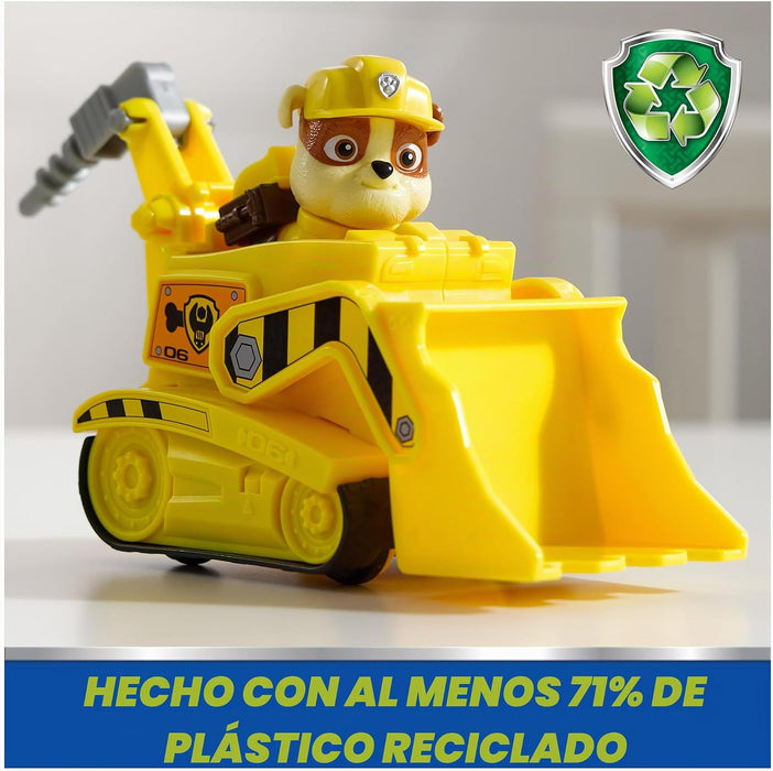 Paw Patrol Excavadora De Rubble | Vehículo De Juguete Con Figura De Acción Coleccionable | Juguetes Respetuosos Con El Medio Ambiente | Para Niños Y Niñas A Partir De 3 Años | Grado A