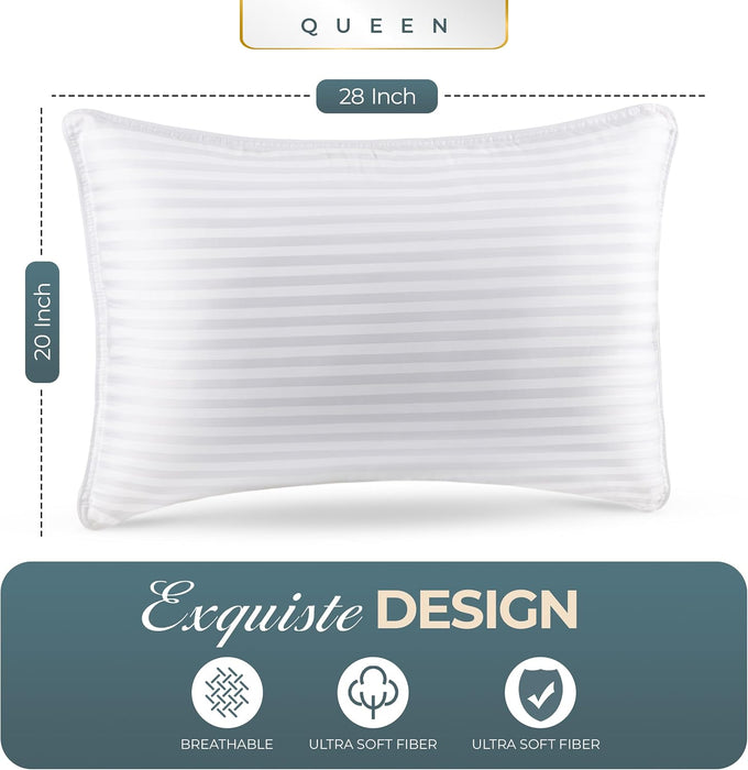 Juego de 2 Almohadas Utopia Bedding King Size Blancas Calidad Hotelera - GRADO B
