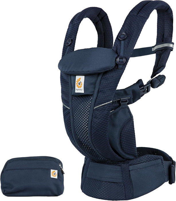 Ergobaby Omni Breeze - Riñonera para recién nacidos, 4 posiciones de malla suave y flexible, ergonómica, riñonera trasera para recién nacidos (Onyx Black) GRADO B