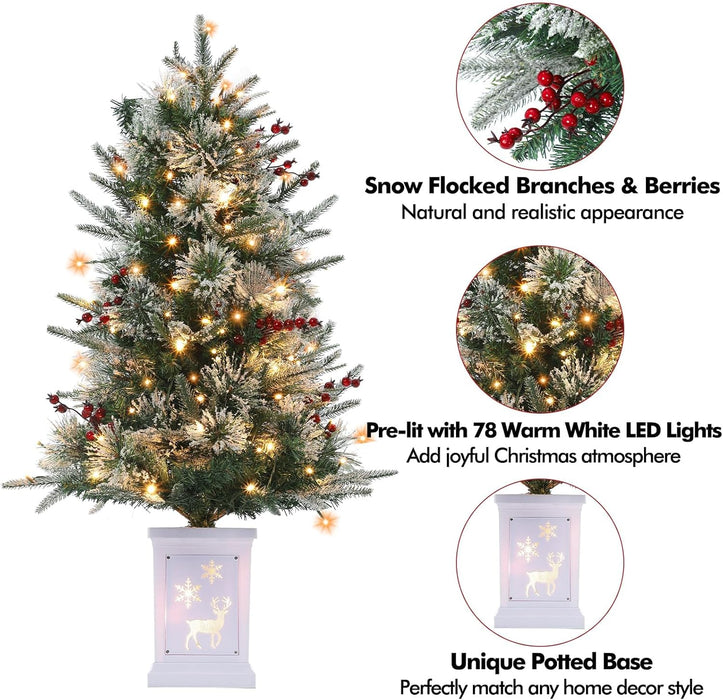 ARBOL PINO NAVIDAD ARTIFICIAL VERDE CON LED CON PIÑAS 1PCS GRADO B