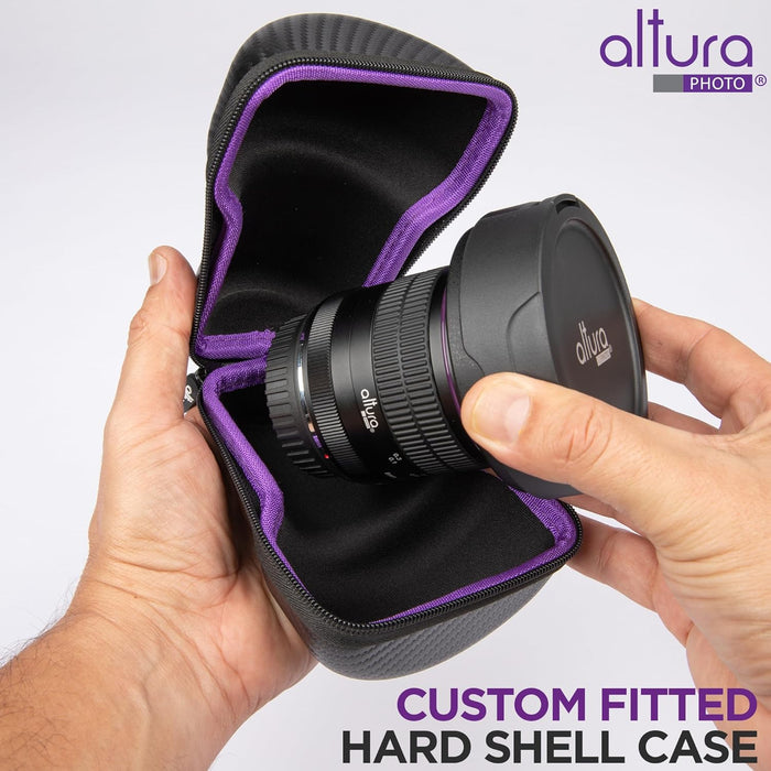 Altura Photo 8mm f/3.0 Professional Wide Angle Lens Aspherical Fisheye for Canon EOS 90D 80D 77D Rebel T8i T7 T7i T6i T6s T6 T100 SL2 SL3 DSLR Cameras with EF Mount GRADO B