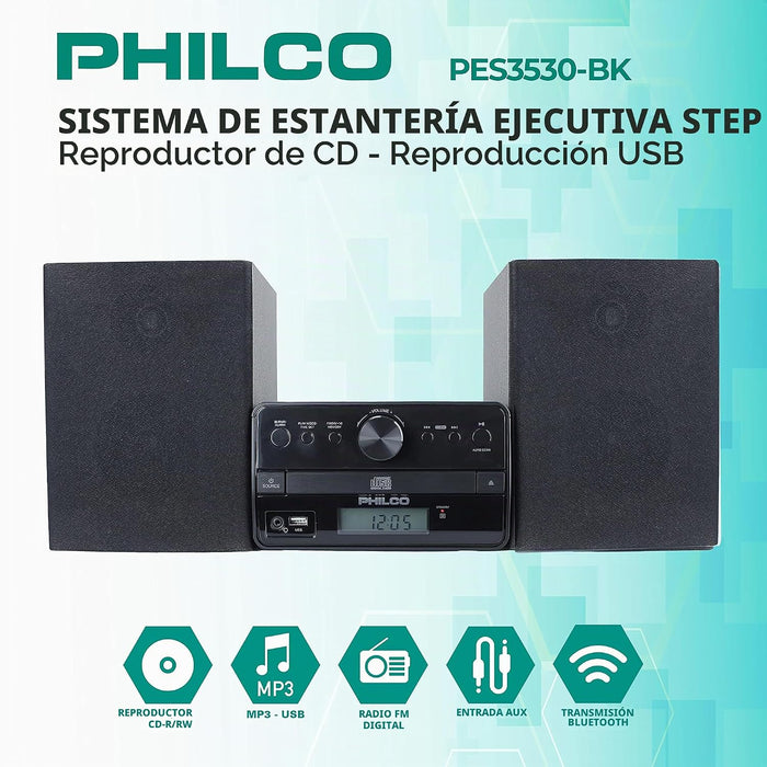 Minicomponente Philco Pes-3550 Con Reproductor De Cd, Bluetooth Y Radio Fm Digital GRADO A