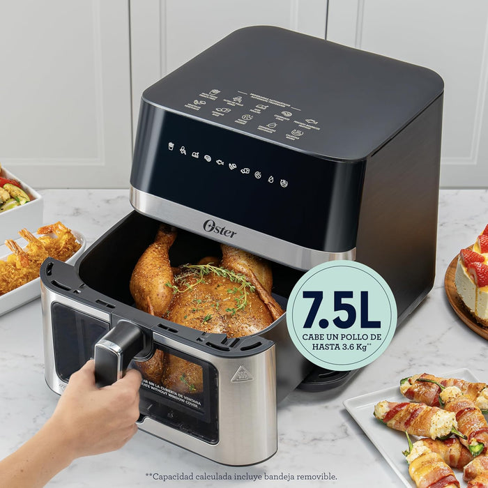 Freidora de Aire Digital, Recubrimiento Oster® DiamondForce, 7.5L de Capacidad, 10 Programas Automáticos GRADO B