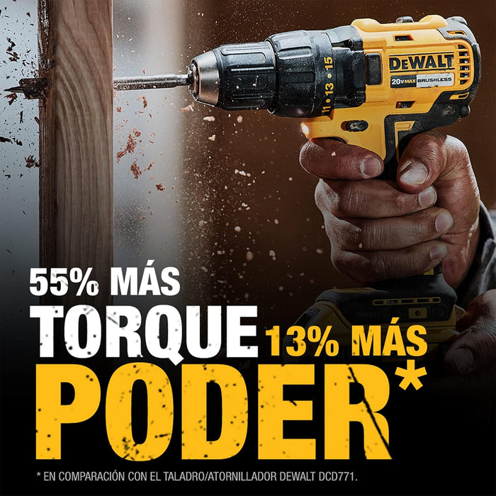 TALADRO ATORNILLADOR INALAMBRICO DE 13MM DEWALT DCD7771D2 20 V 2 BATERIAS DE 2AH ACCESORIO CON ESTUCHE DE PLASTICO 1 GRADO A - TiendaKomet México